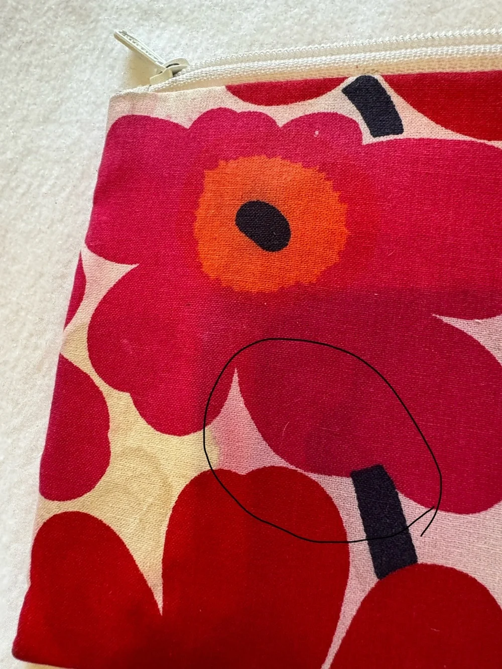 Marimekko Unikko Zip Pouch Cosmetic Bag 8”x6”